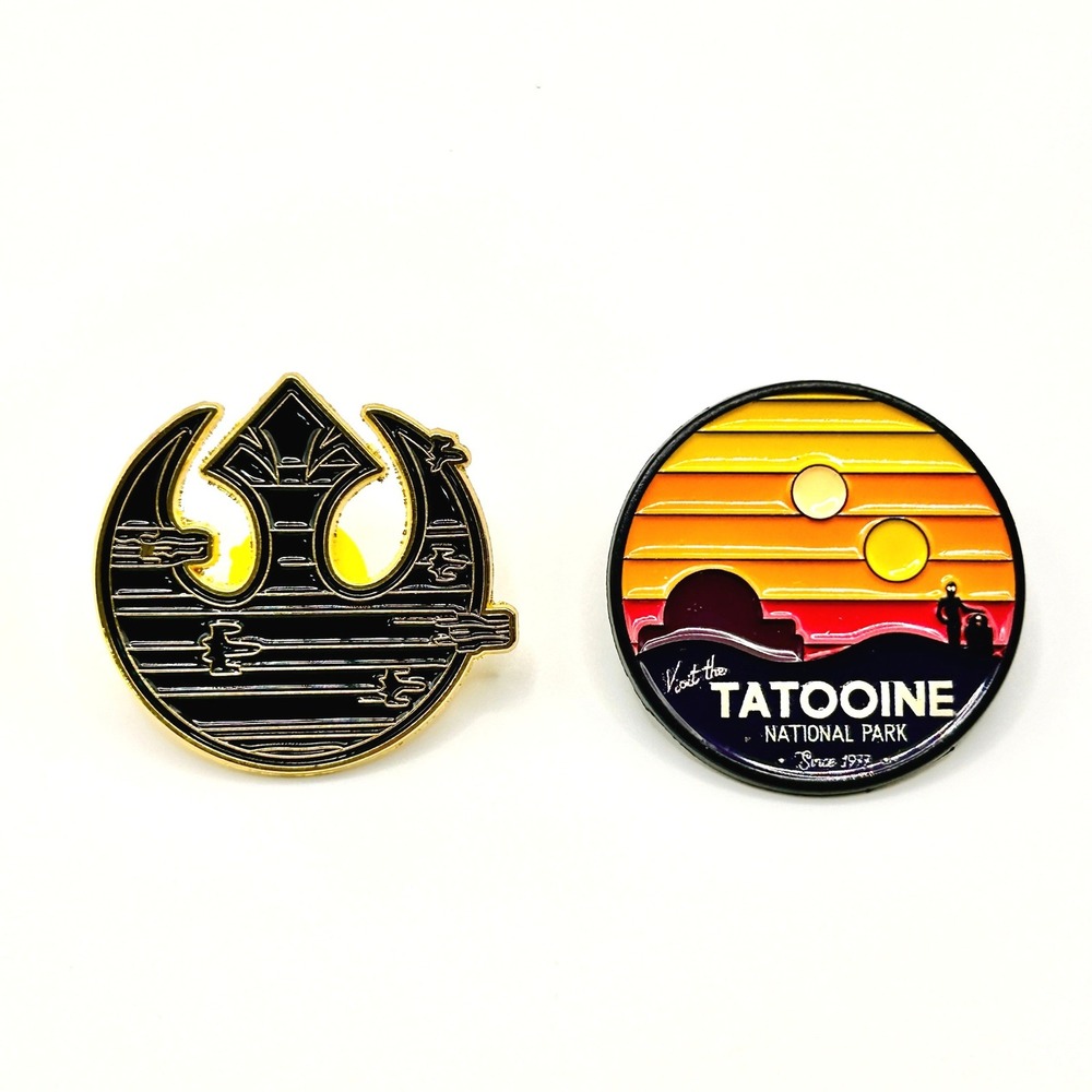 Star Wars Tatooine National Park Rebel Alliance Enamel Pin Set Unisex Multi 2p
